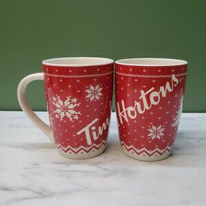 Mug - 2015 Limited Edition Tim Hortons Sweater Red Holiday 2 pack